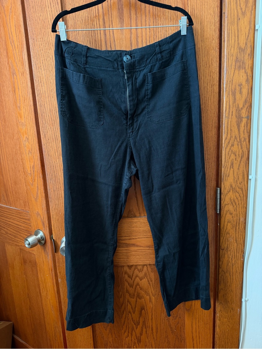 Anthropologie Black Straight-Leg Pants